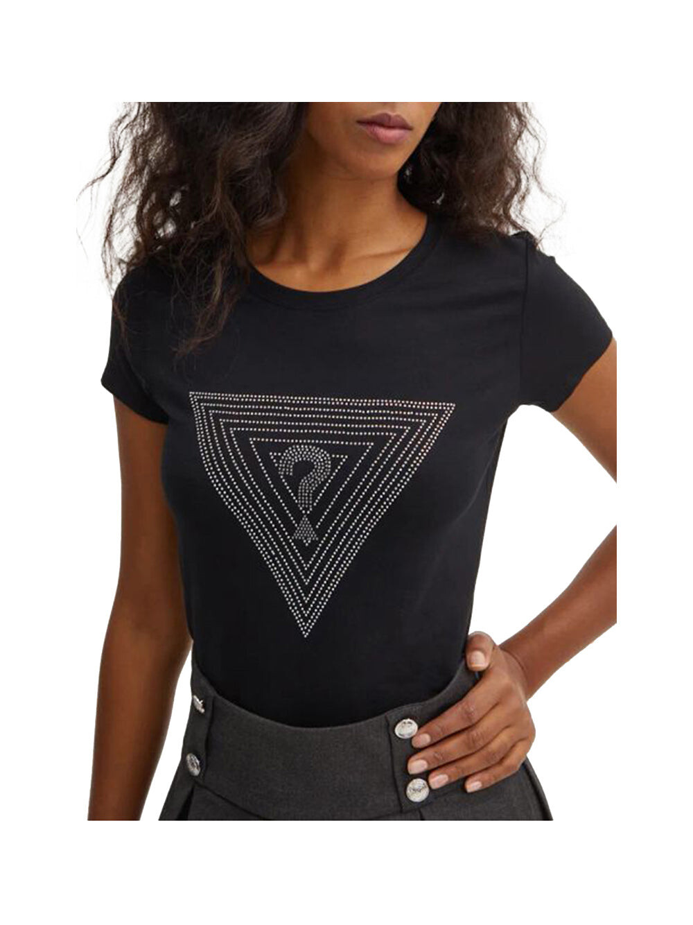 

Черная женская футболка Guess