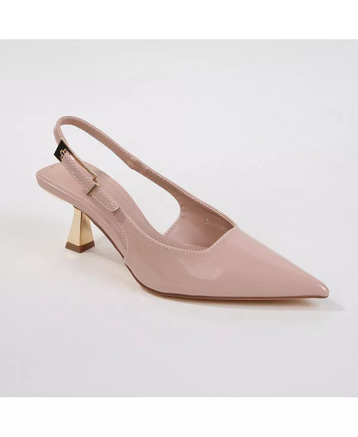 Туфли Cassandra Slingback Kitten Heels BERNESS, коричневый/бежевый