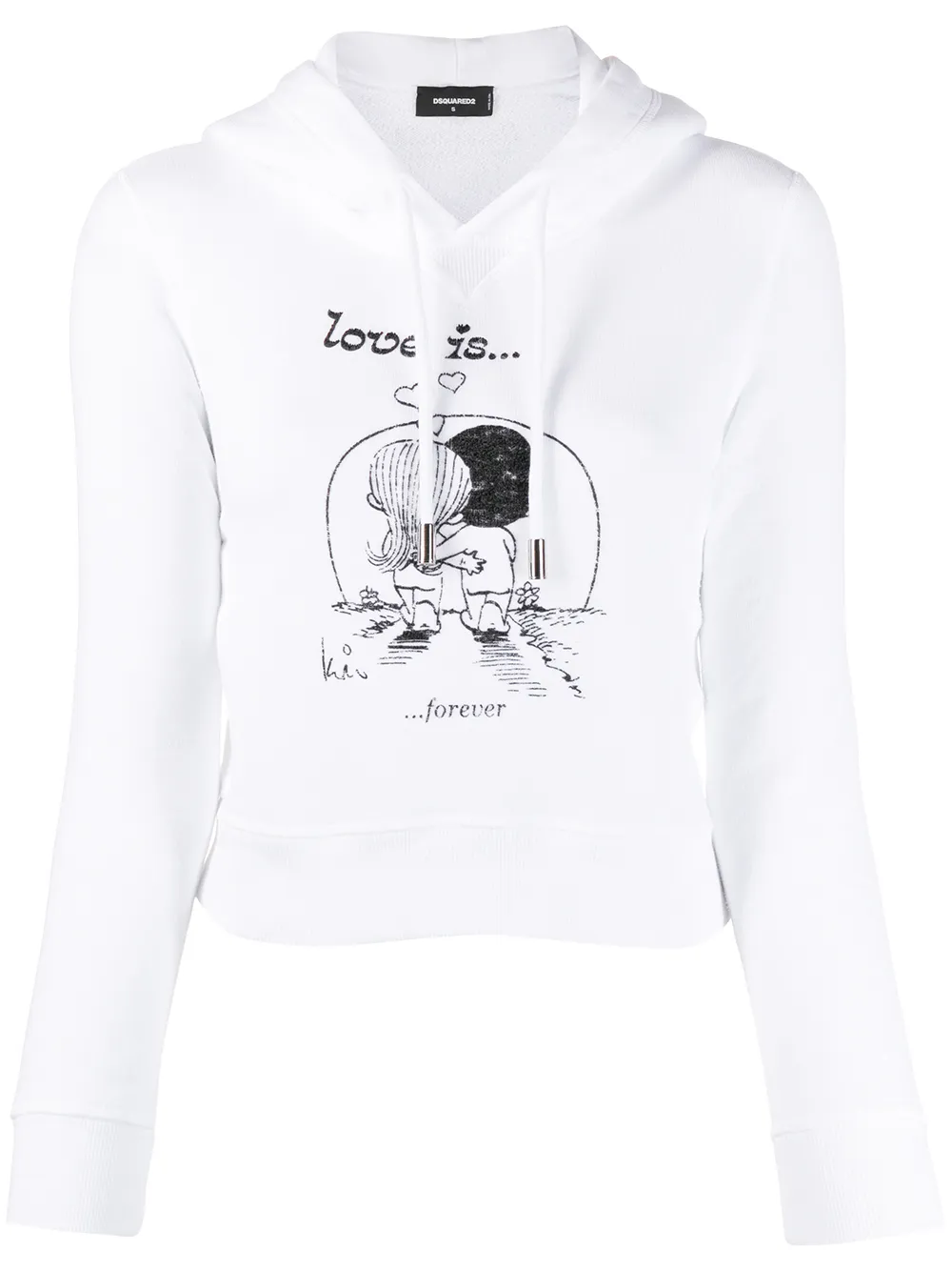 

Укороченное худи Love is Forever DSQUARED2, белый