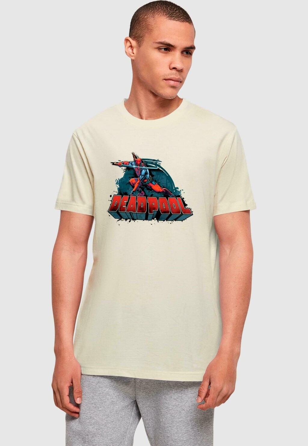 

Футболка с принтом DEADPOOL SWORD LOGO ABSOLUTE CULT, песочный