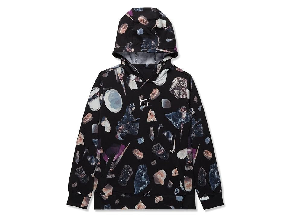 

Детская толстовка Nike NSW Fly Pe Hoodie, черная, с карманом-кенгуру и графическим принтом, GBO249
