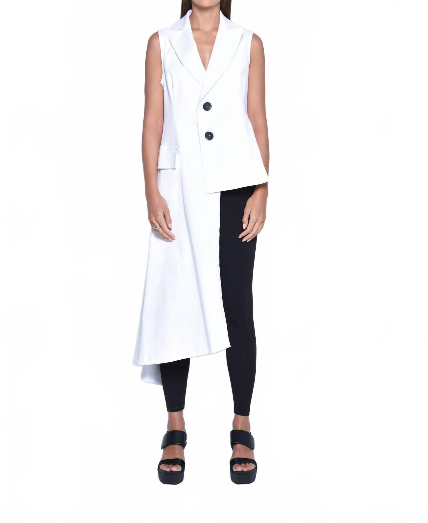 

Белая асимметричная жилетка с неровным краем Simply Mila