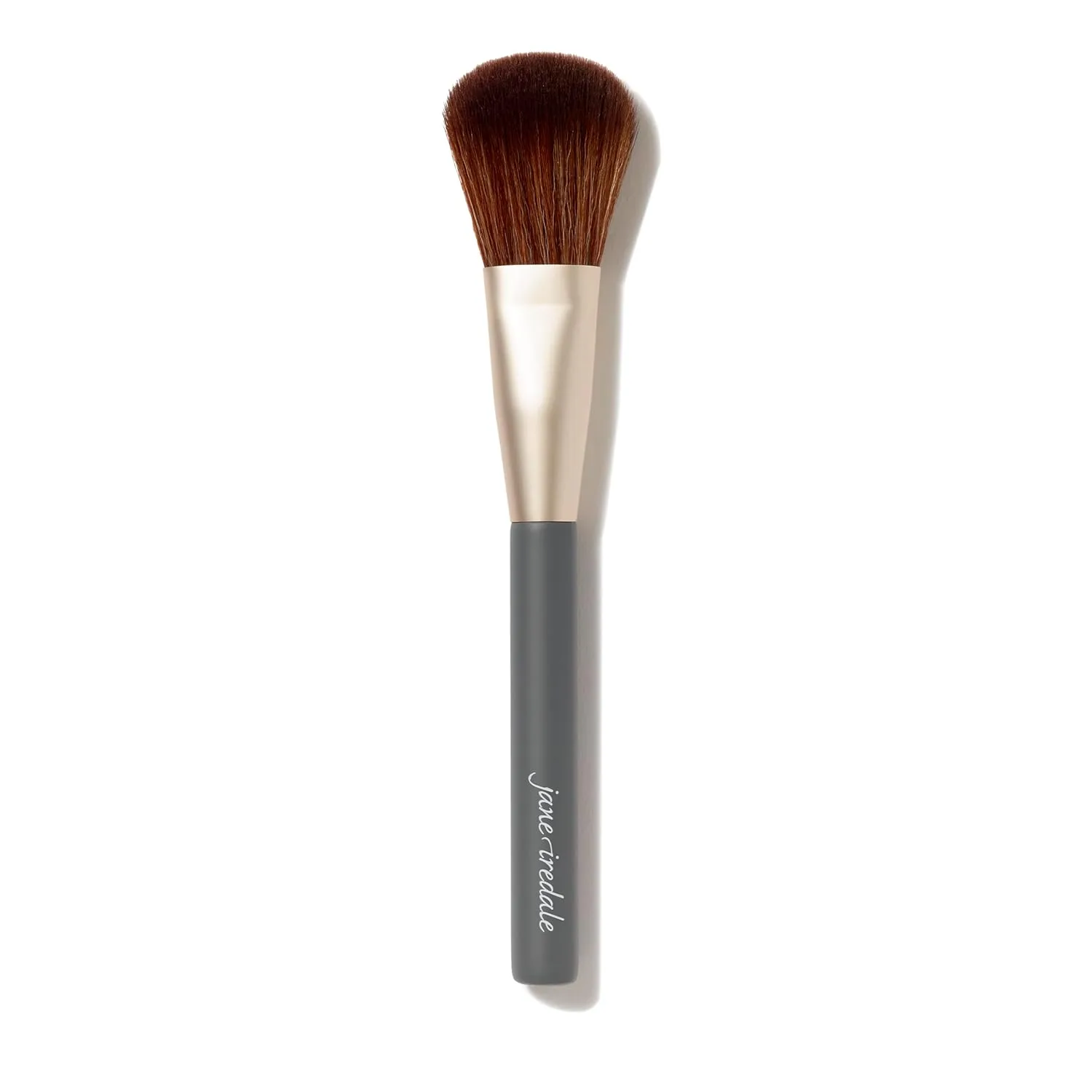 Jane Iredale Powder Complexion Brush, большая пушистая косметическая кисть для нанесения и растушевки пудры и бронзера, веган, cruelty free, Grey