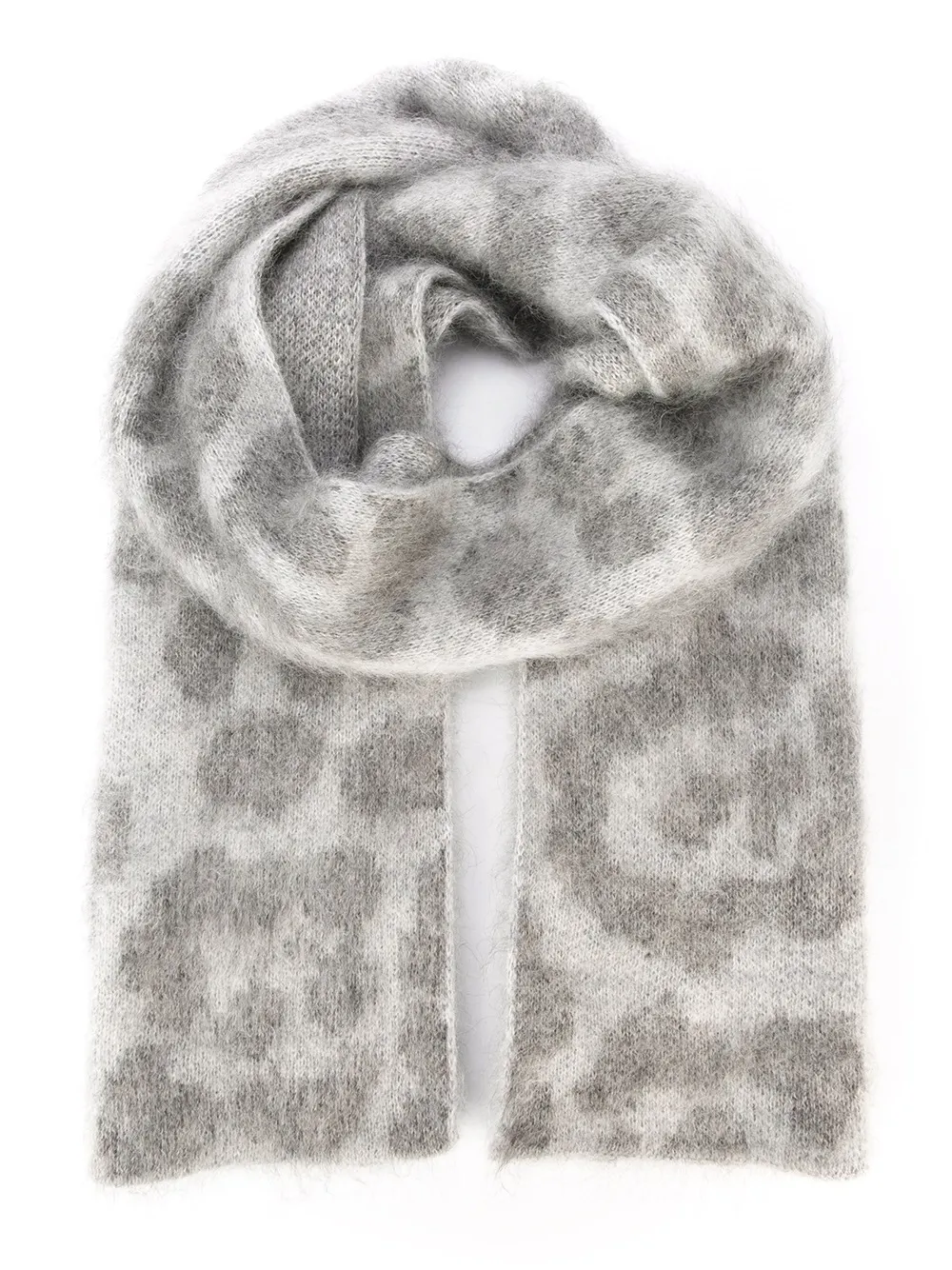 

Шарф с леопардовым узором-интарсией STELLA MCCARTNEY, серый