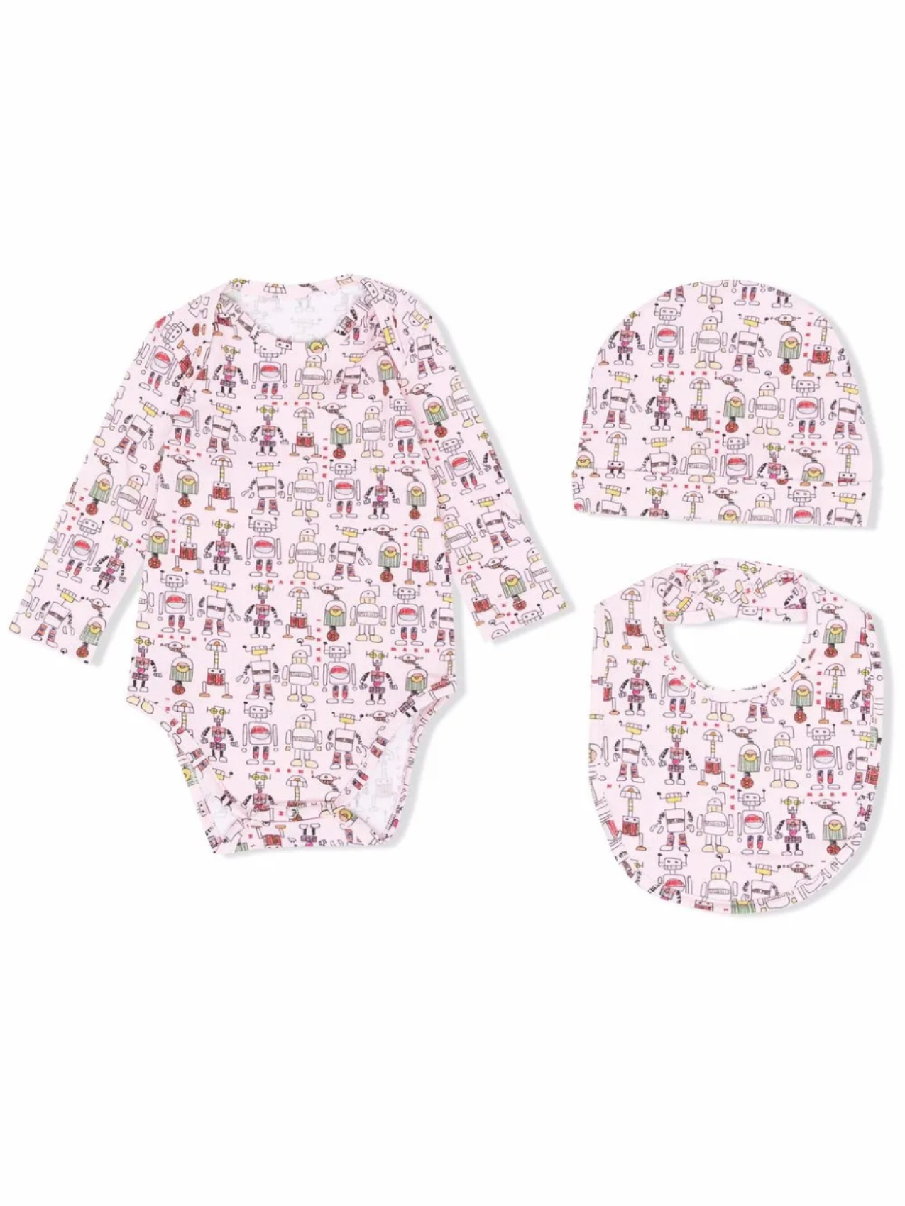 

Marni Kids комплект из боди и шапки с нагрудником, розовый