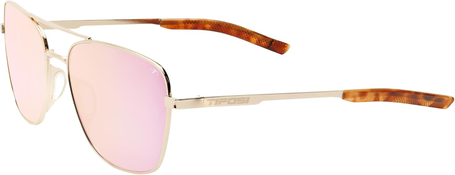 

Солнцезащитные очки-авиаторы Shwae Tangle Free для мужчин и женщин — идеально подходят для полетов, игры в гольф, походов, бега и создания стильного образа Tifosi, Square 2.0 Gold (Pink Mirror)