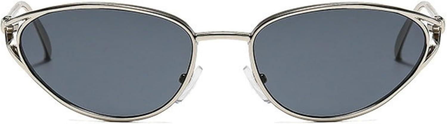 

Солнцезащитные очки Willochra Fashion 90s «кошачий глаз» для женщин, модные треугольные солнцезащитные очки в металлической оправе, овальные солнцезащитные очки для женщин с защитой от УФ-излучения UV400, C2