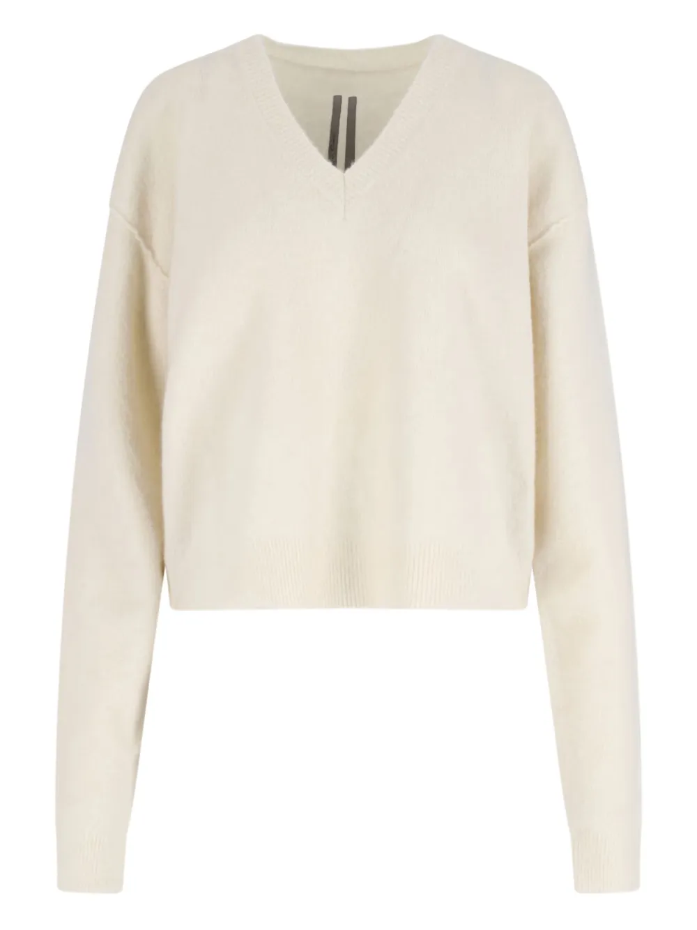 

Свитер из шерсти альпаки с V-образным вырезом Rick Owens, нейтральный