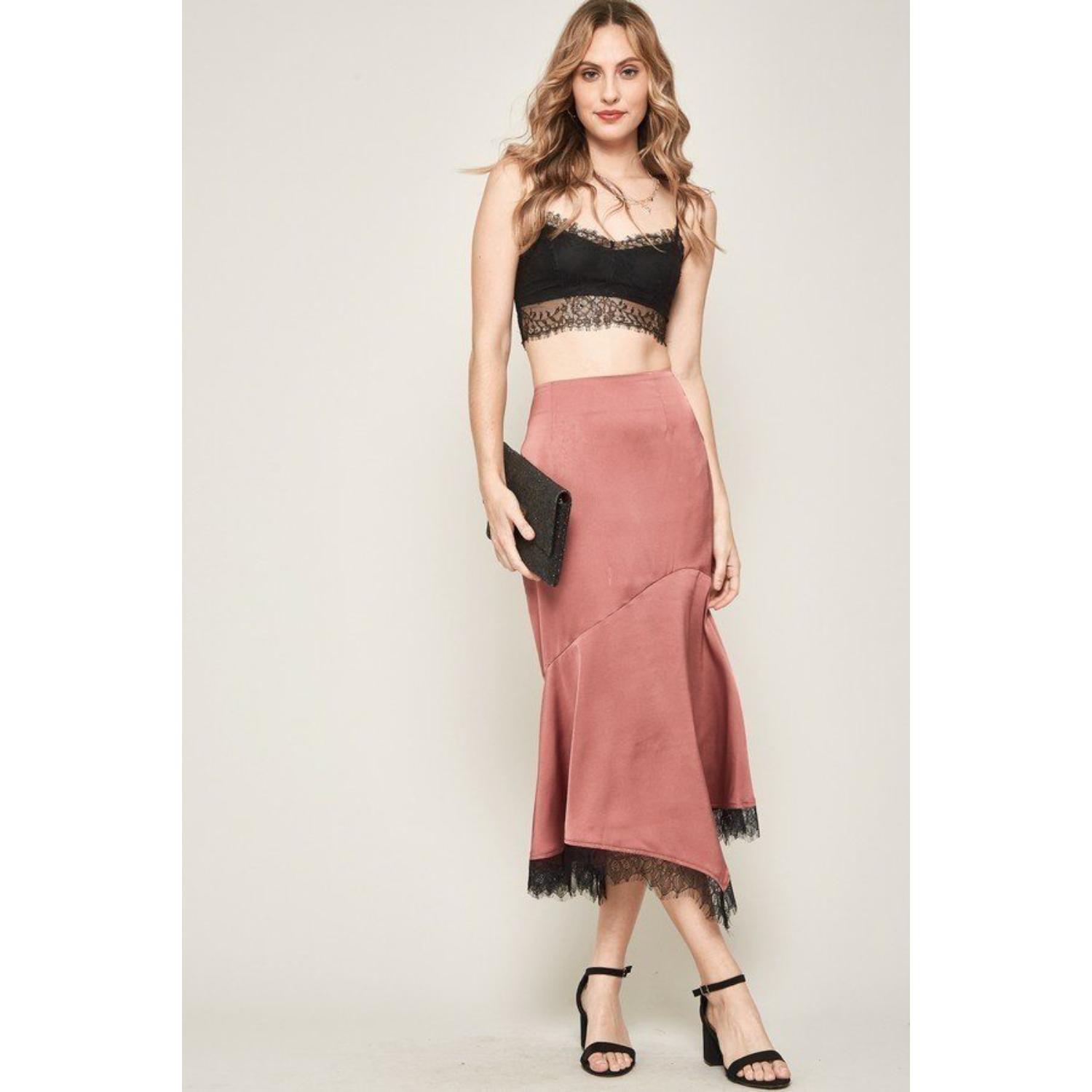 

Юбка миди из цельного плетения FASHNZFAB, розовый