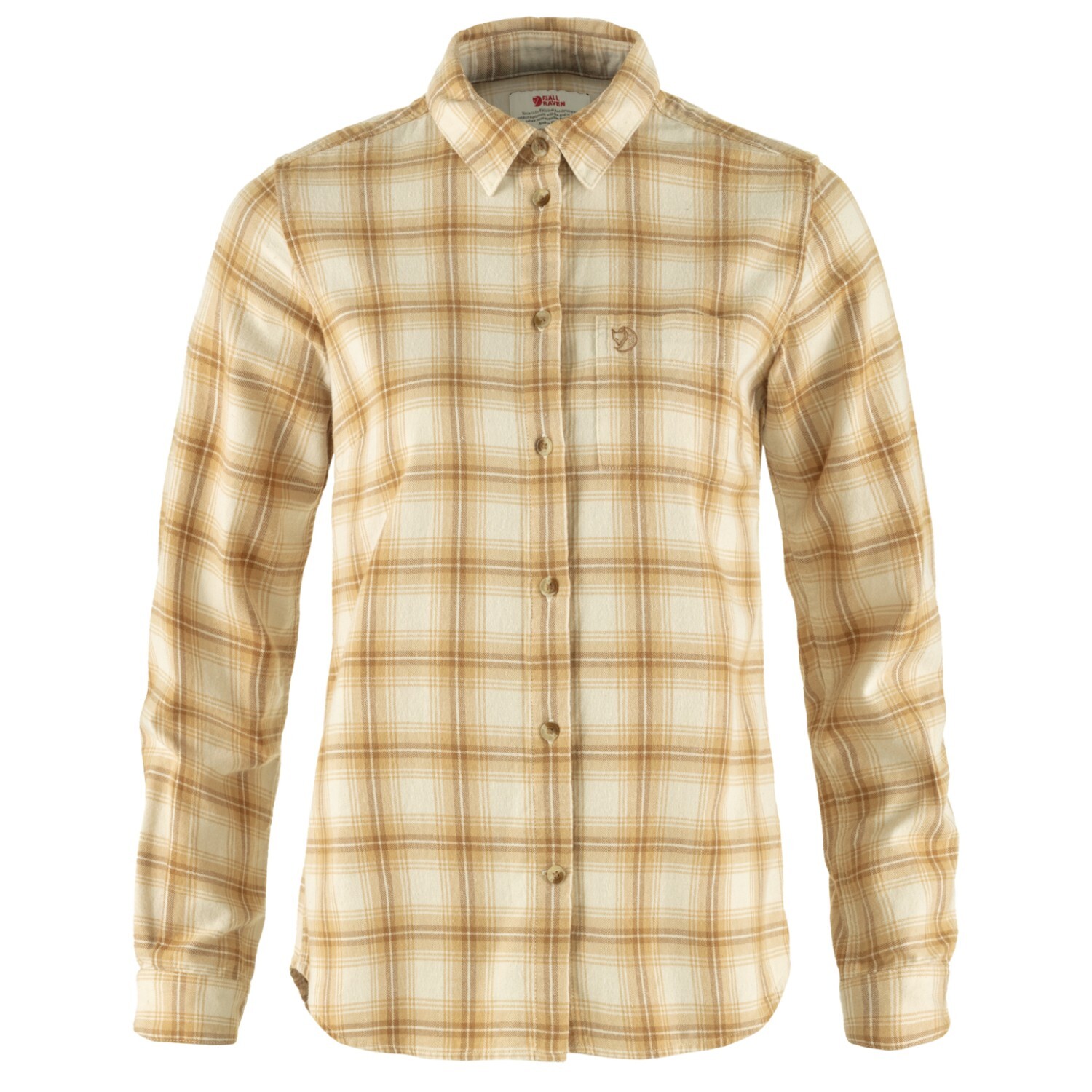 

Рубашка Fjällräven Övik Flannel Shirt, цвет Chalk White/Dune Beige