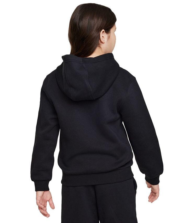 Флисовая толстовка с молнией во всю длину для Big Kids Sportswear Club Nike, черный — фото 2