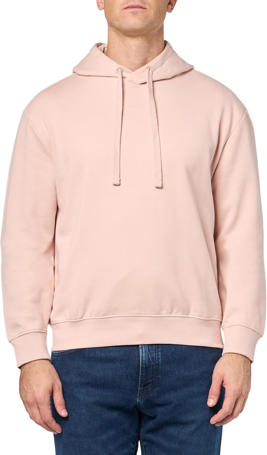 

Худи HUGO с контрастным логотипом по центру, Strawberry Sorbet