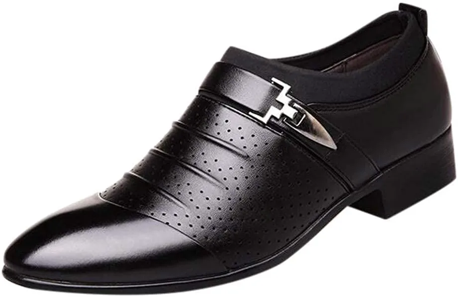 

Мужские повседневные туфли с пряжкой Оксфорды, лоферы без шнурков, официальные деловые удобные туфли для мужчин XHLEMON, черный