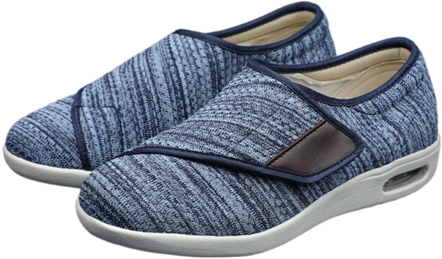 

Мужские туфли большого размера с регулируемой застежкой, легкие, ортопедические, удобные повседневные тапочки для пожилых людей с отеками ног, артритом и восстановлением, мужской размер 7 / женский размер 8 Generic, светло-голубой