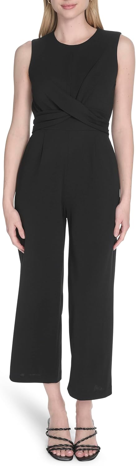 Женский комбинезон без рукавов Calvin Klein Scuba Crepe Cross Belt, Black