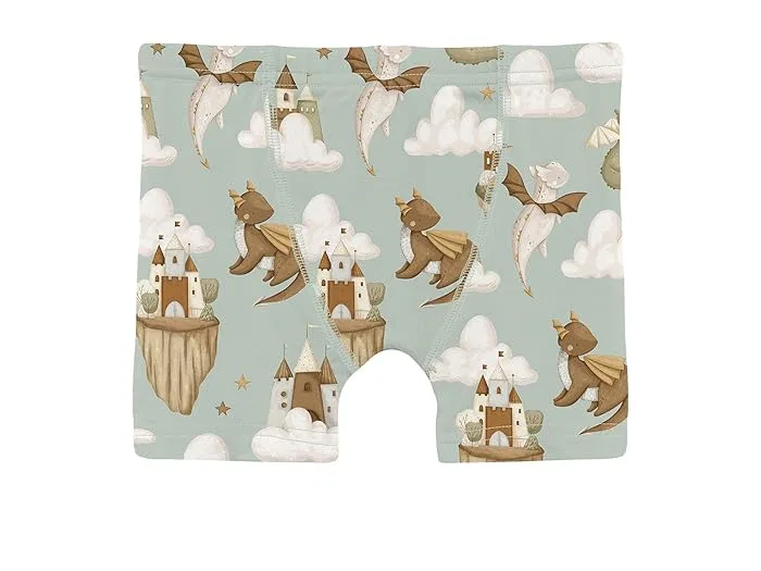 Набор боксеров из 3 штук ультрамягкие Print Boxer Brief Set Kickee Pants Kids, Denim Motorcycles/Spring Sky/Natural Construction Trucks — фото 2