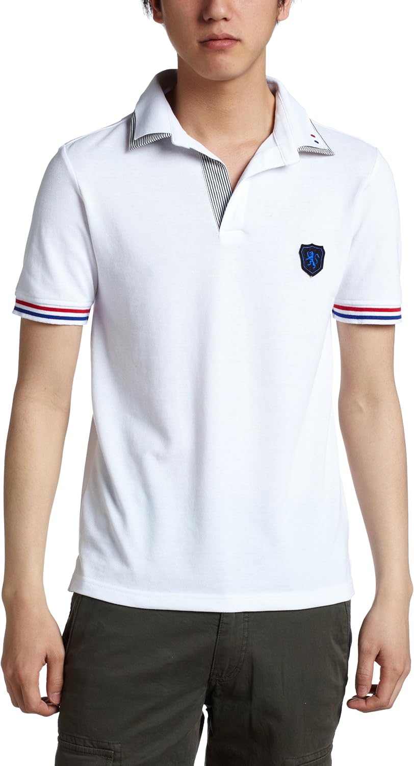 

Рубашка-поло с полосатым воротником из пике 1550001 Pincponc, белый