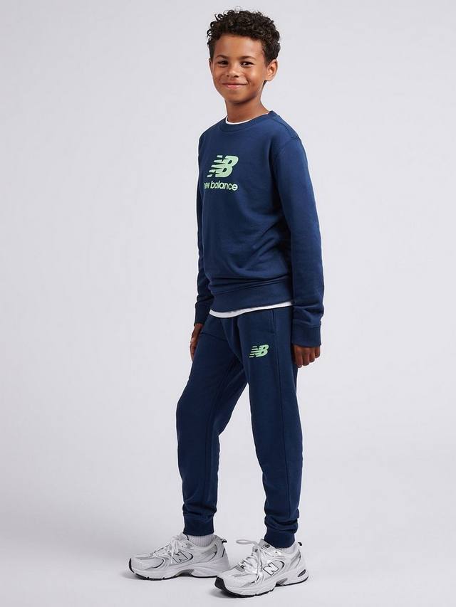 Детский комплект из хлопкового худи и джоггеров New Balance, Nb Navy — фото 2