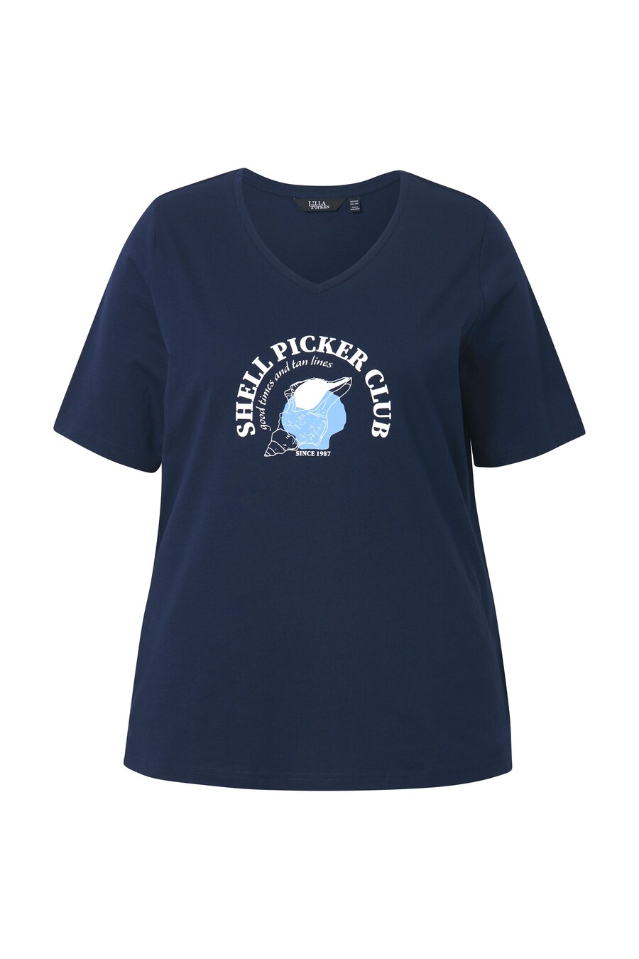 

Рубашка Ulla Popken, цвет marine blue/Light blue