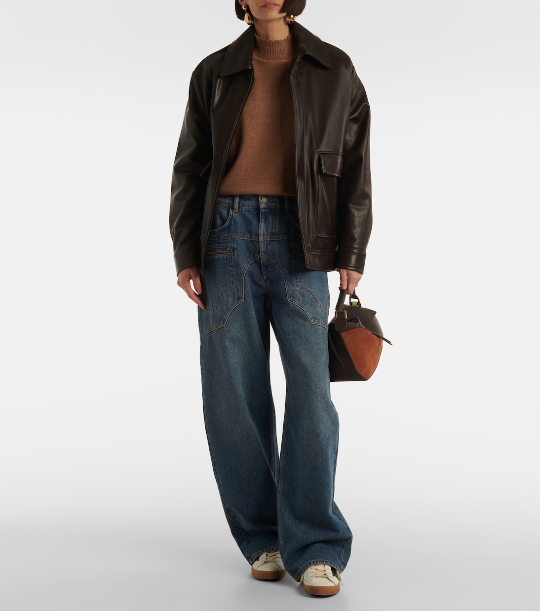 Супер-Звезда блестящие кожаные кроссовки Golden Goose, White/Blue — фото 3