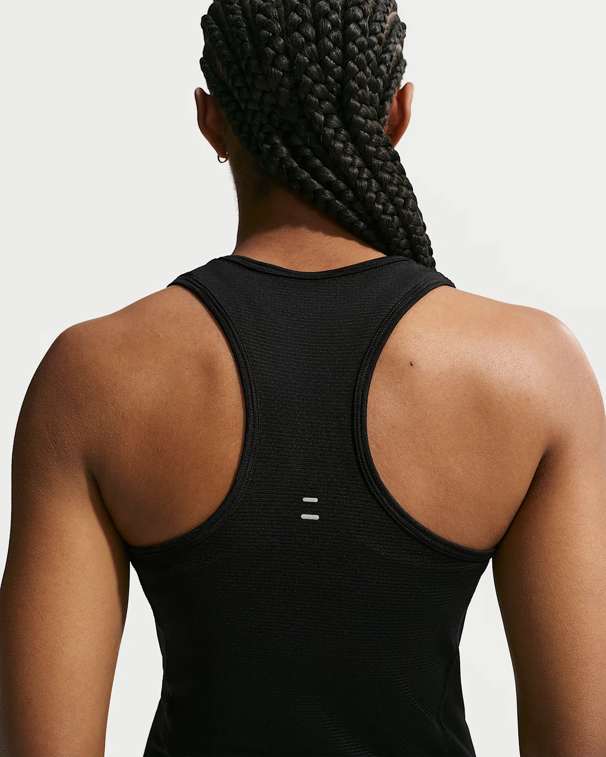 Женский топ Nike Tempo Dri-FIT из сетки с укороченным кроем, Black/Black/White — фото 2