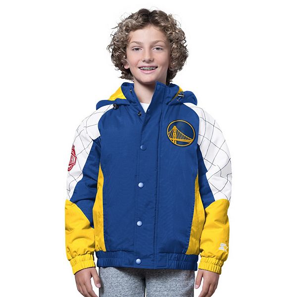 Толстовка с капюшоном Youth Royal/Gold Golden State Warriors All Time Pro Jr на молнии Starter — фото 2