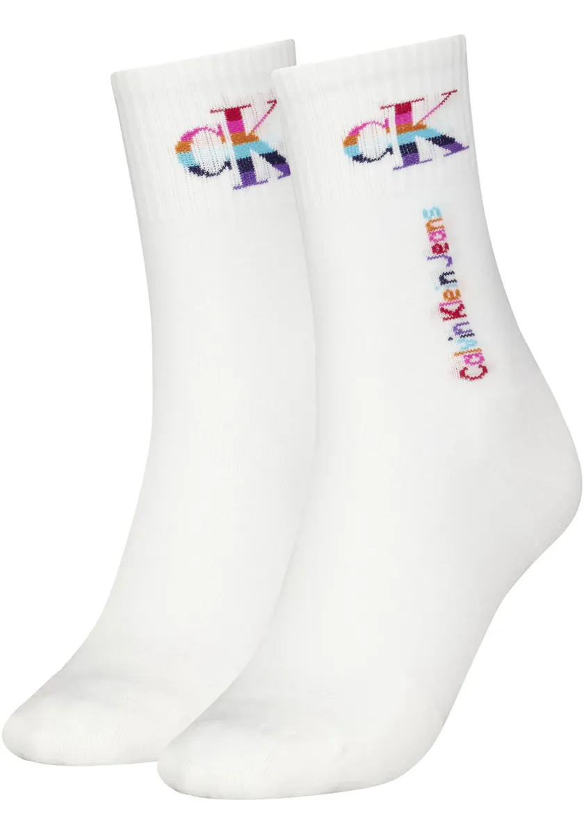 

Носки Calvin Klein "CKJ WOMEN SOCKS PRIDE" (2 шт. в упаковке), с радужным логотипом, белый