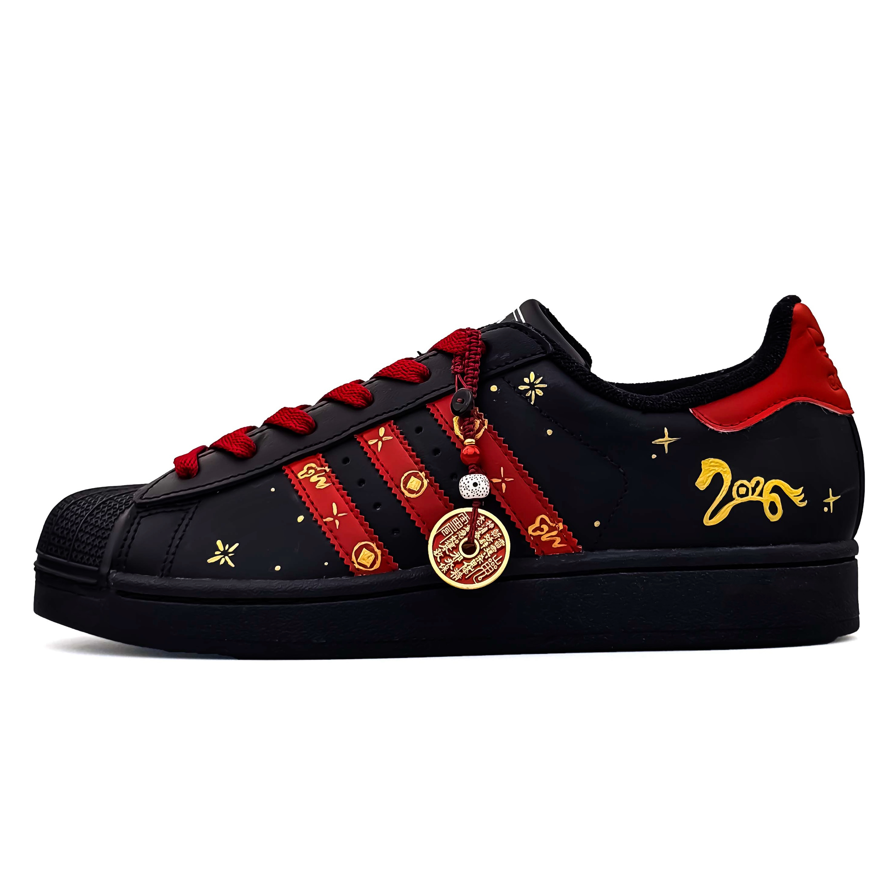 Adidas Originals Superstar 2 Slip Resistant Abrasion Resistant низкие детские кроссовки для скейтбординга Red Gold для подростков — фото 3