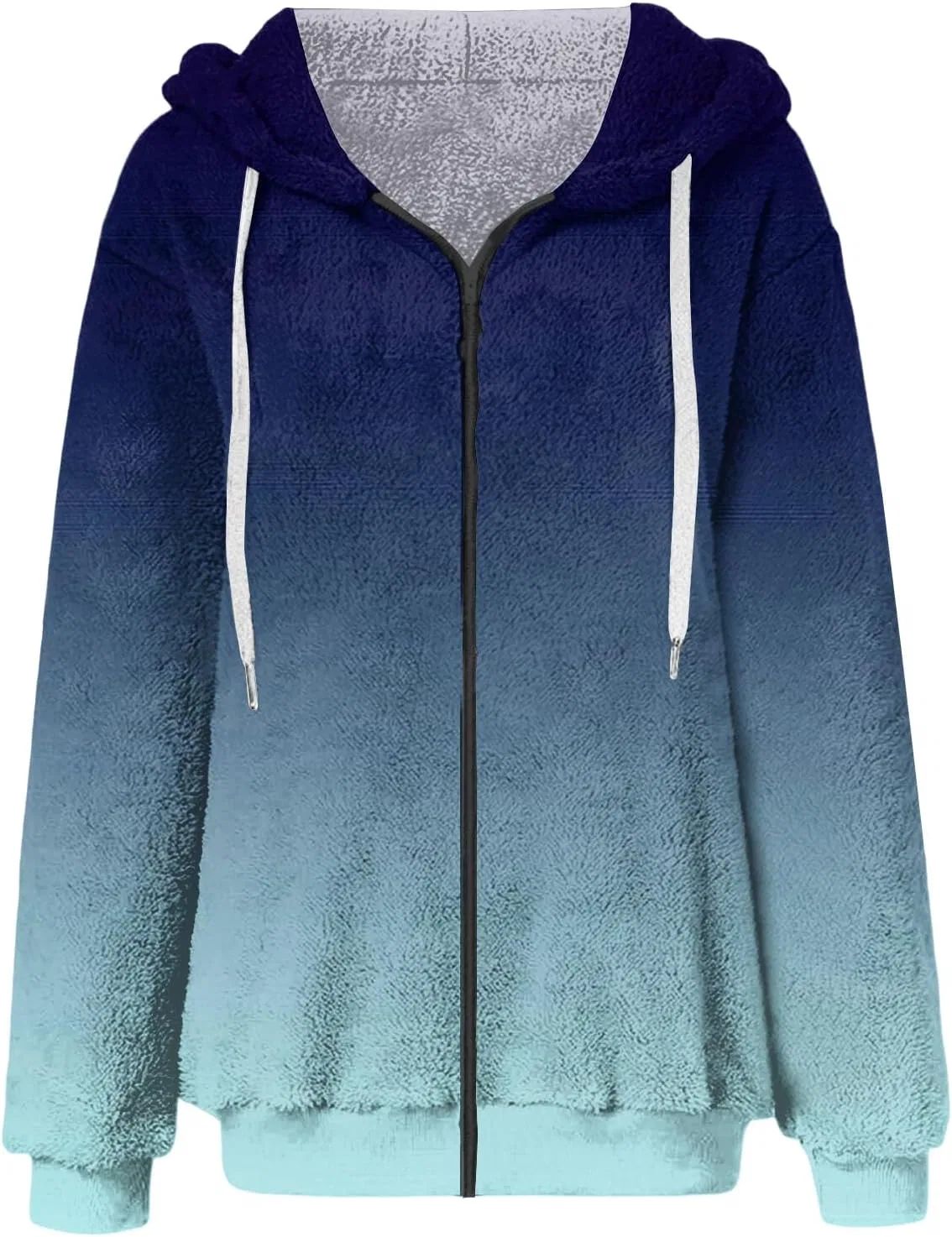 Женская худи с капюшоном на молнии, флисовая, 2-royal Blue — фото 3