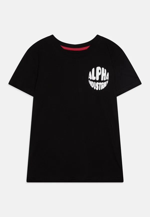 Футболка с логотипом для детей и подростков Alpha Industries, Black — фото 3