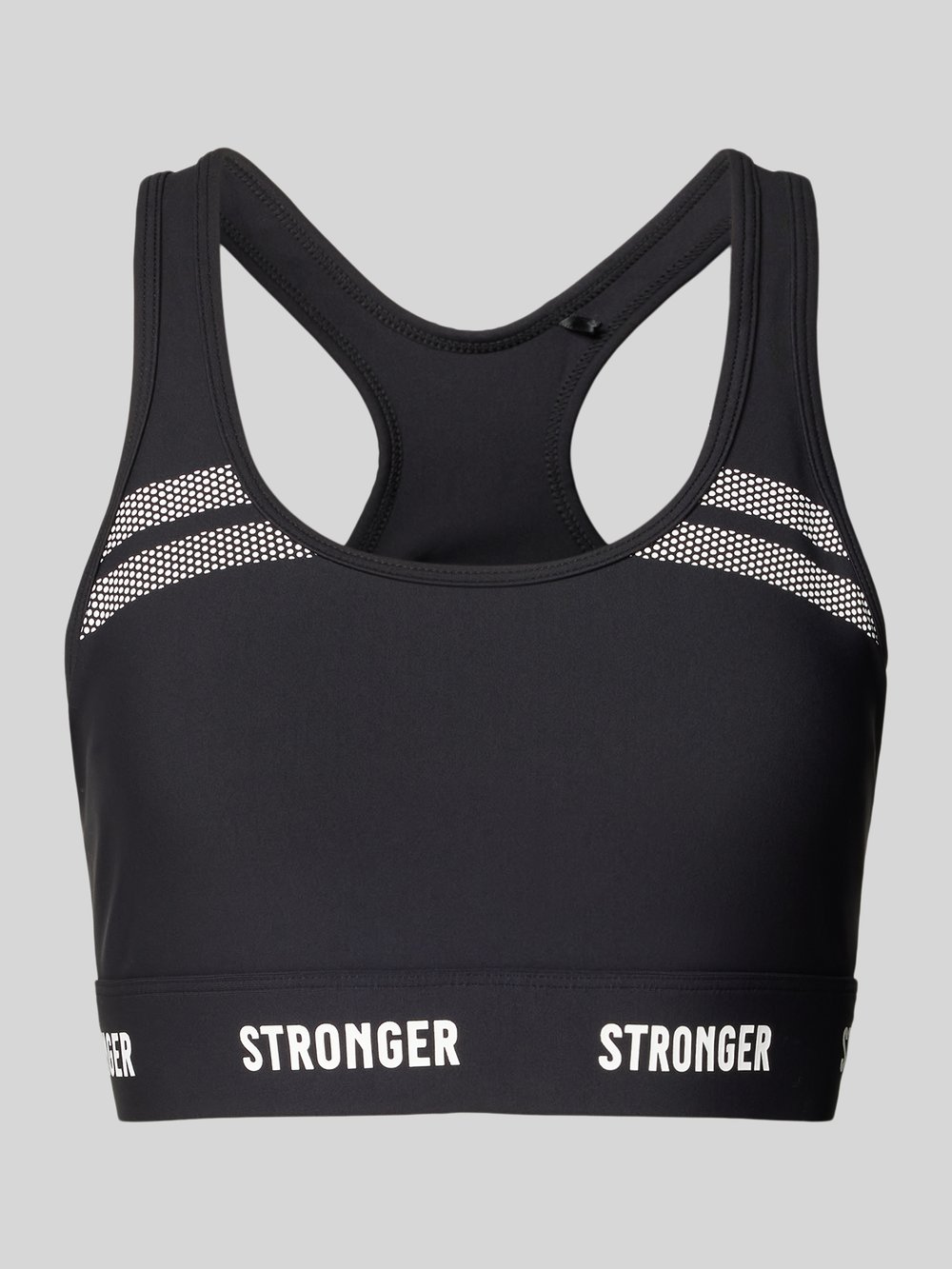 

Бюстгальтер с эластичным поясом и логотипом Stronger, черный