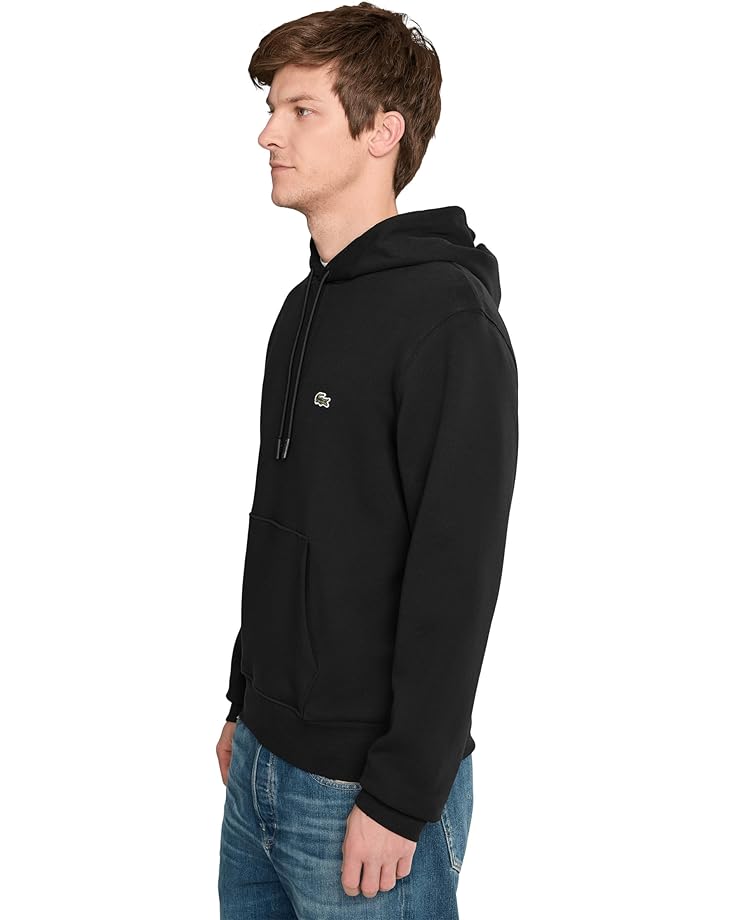 Мужской хлопковый худи Lacoste Cotton Fleece, Black — фото 3