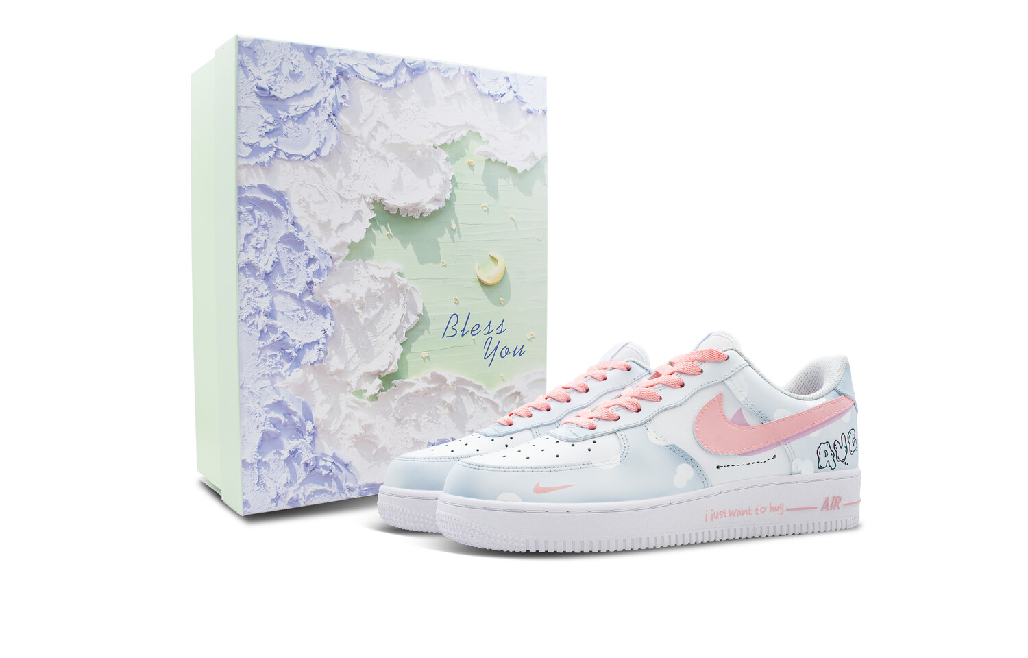 

Кроссовки Nike Skateboarding Shoes Unisex Low-top White/Blue/Pink, белый/синий/розовый