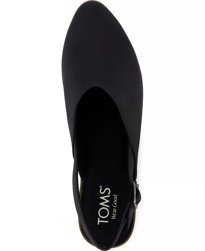 Женские балетки Jade с открытой пяткой и заостренным носком TOMS, черный — фото 4