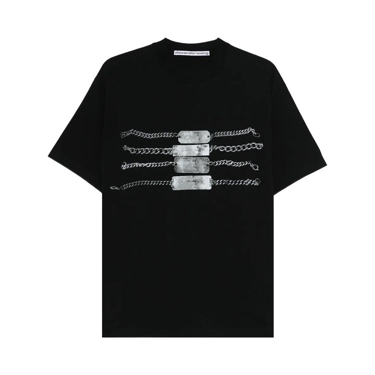 

Футболка с коротким рукавом и принтом в виде цепочки от Alexander Wang, белый