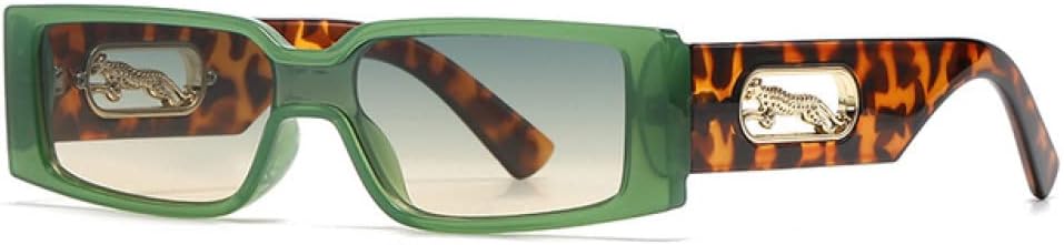 

Роскошные квадратные солнцезащитные очки в маленькой оправе для женщин и мужчин, модные винтажные очки для путешествий с изображением головы леопарда, солнцезащитные очки UV400 для мужчин generic, Green Green Leopard