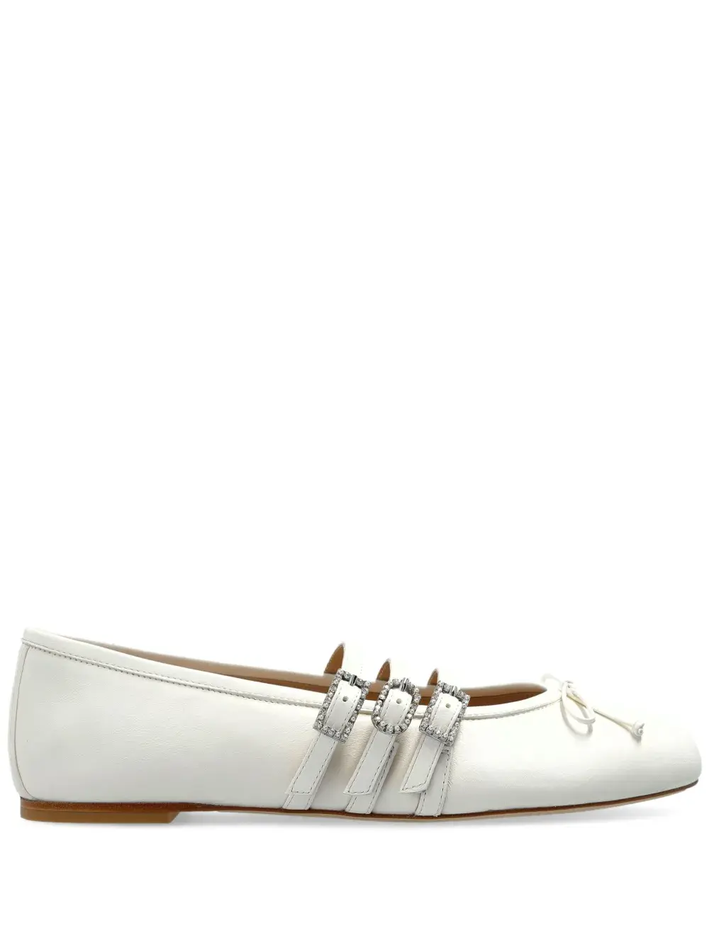Балетки Celeste с пряжкой Stuart Weitzman, белый