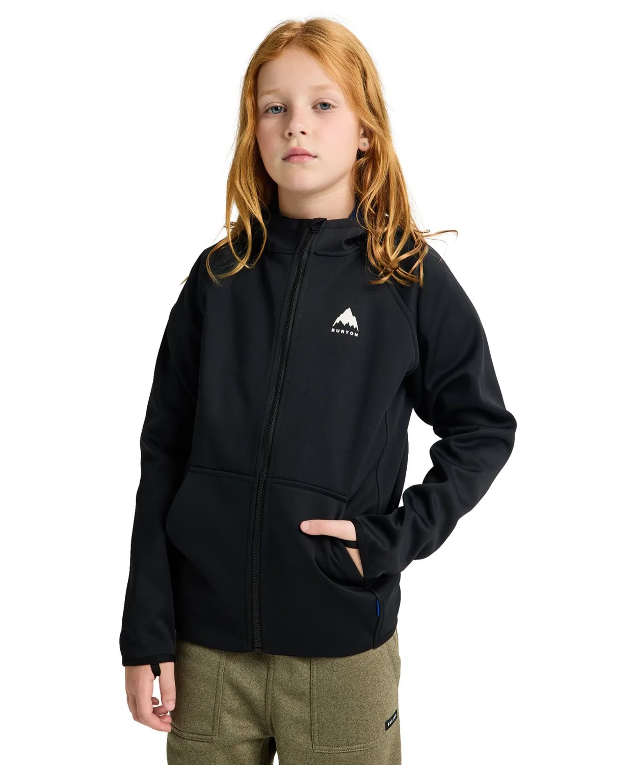 Детская флисовая кофта Burton Crown Weatherproof Full Zip, чёрный — фото 3