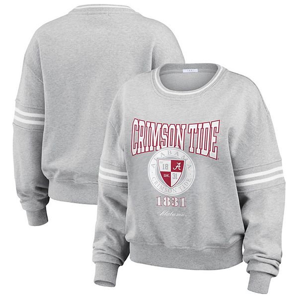 

Женский свитер с классической полосой Alabama Crimson Tide в цвете вересковый серый Wear By Erin Andrews