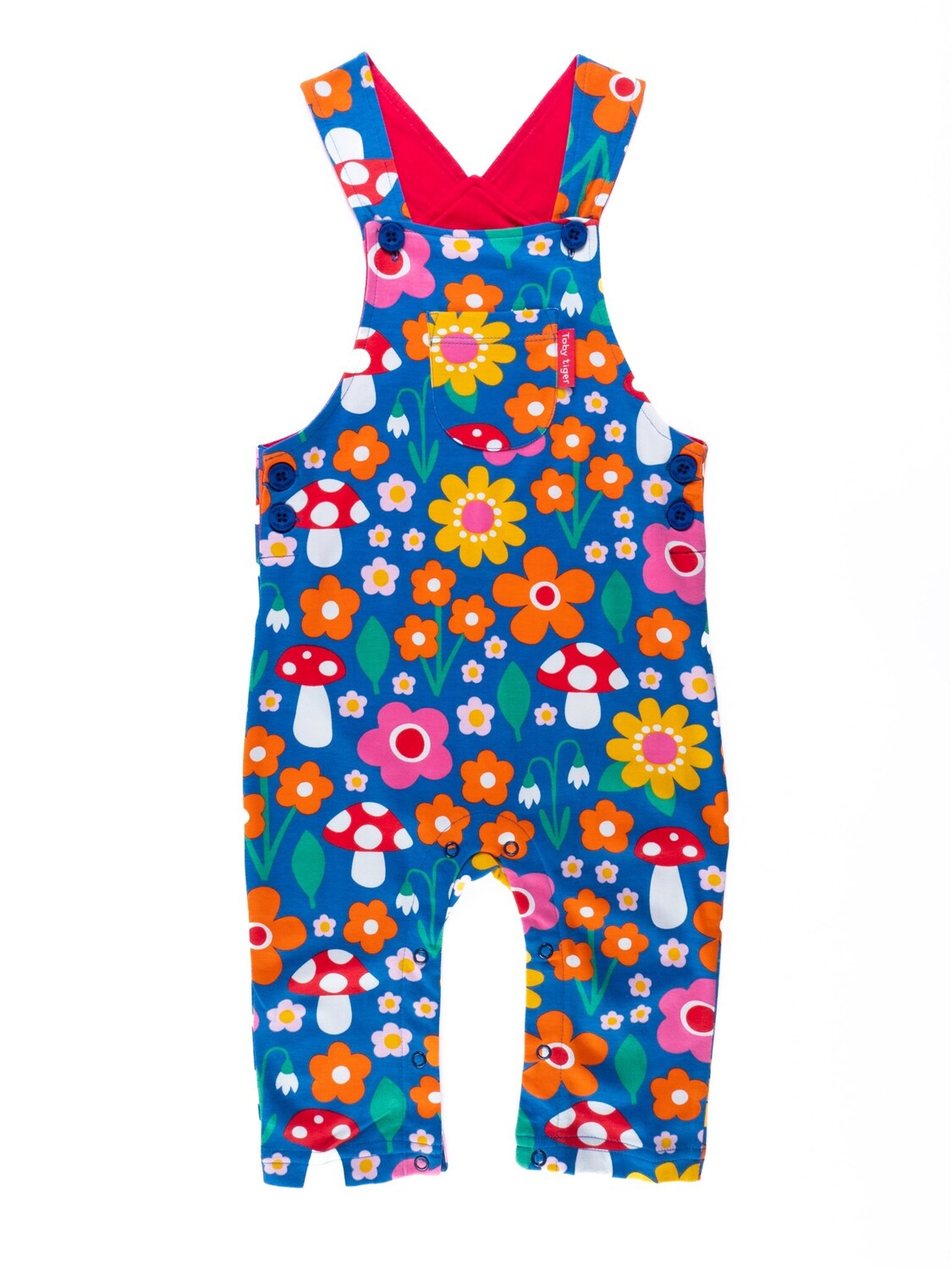 

Тканевые брюки Toby Tiger Latz mit Blumen Muster und Pilz Applikation, красочный