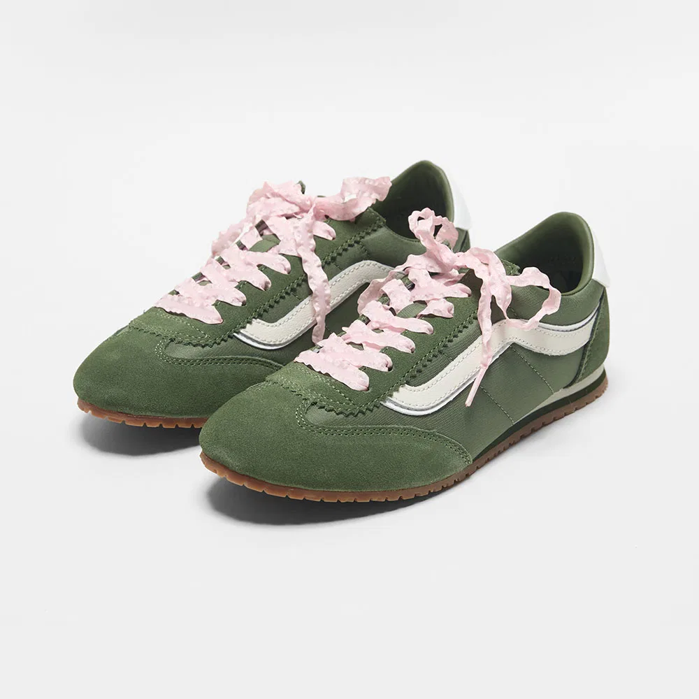 Мужские низкие кеды Super Lowpro Lace Green Pink от Vans