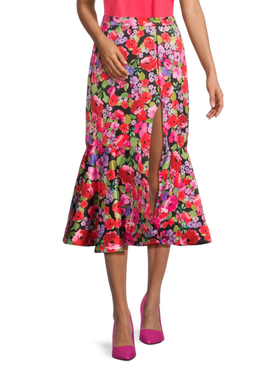

Юбка миди Clyde Flora с высоким разрезом Amur, цвет Red Multi
