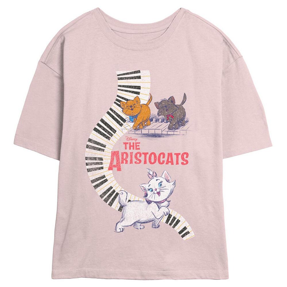 

Футболка Disney's The Aristocats Piano Keys Dance для детей с рисунком скиммера, цвет Blush