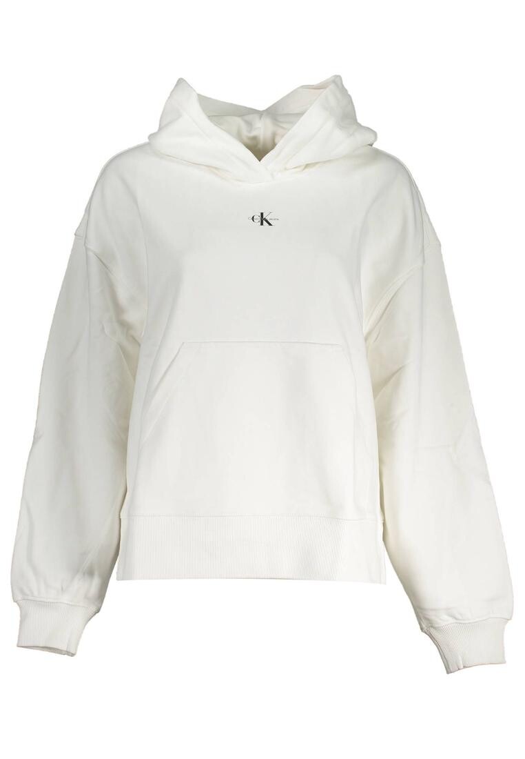

Толстовка из матового хлопка с центральным карманом Calvin Klein, белый
