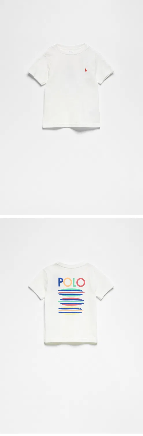 Детская футболка Polo Ralph Lauren Children с принтом сёрфборда, белая — фото 3