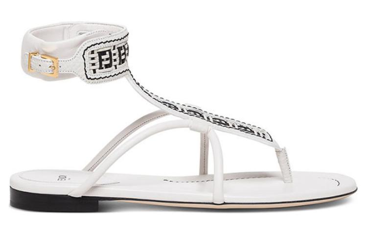 Футболка Ff Interlace One Strap Sandals Женская Белая FENDI — фото 2