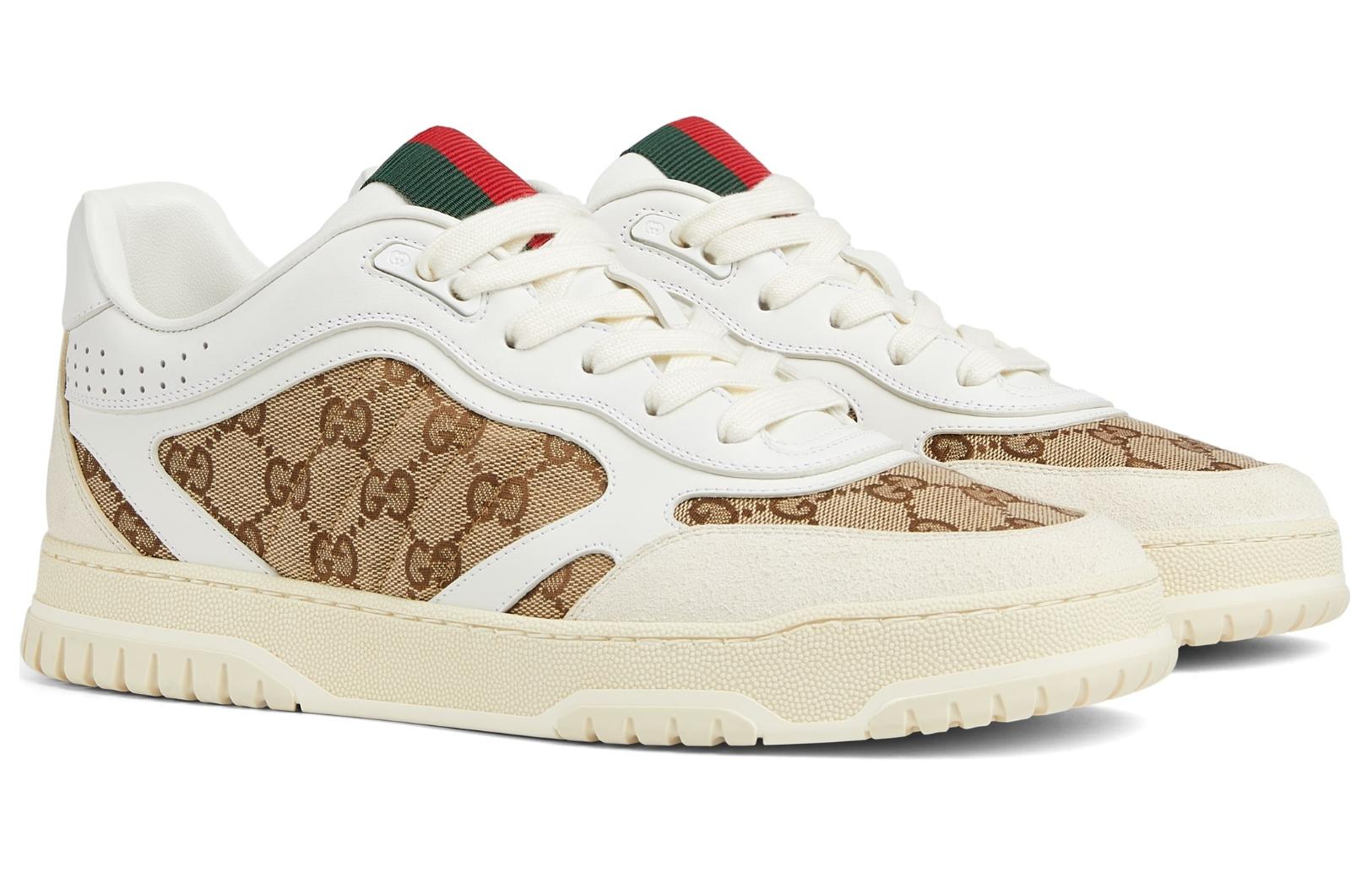 Кроссовки GUCCI 'GG Canvas White Beige' Бежевые Коричневые — фото 2