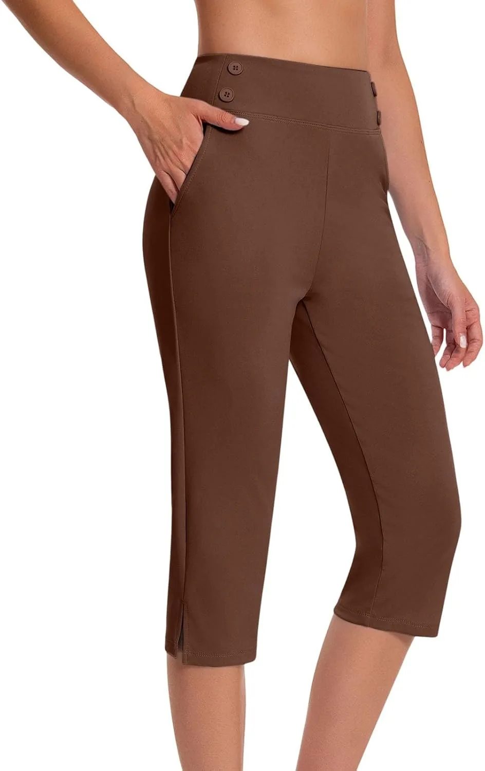 

Женские капри для йоги с боковым разрезом