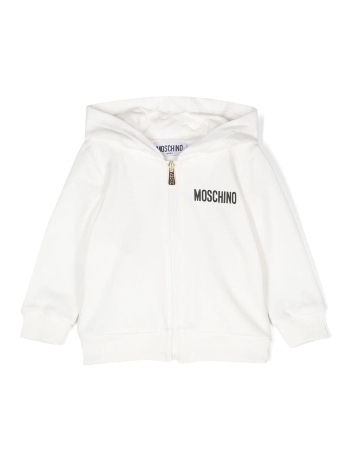 

Moschino Kids худи на молнии с логотипом, белый