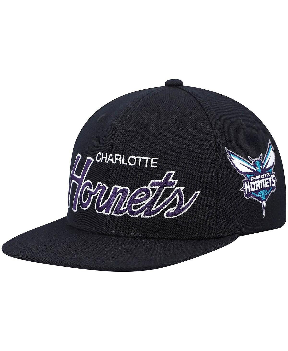 

Мужская черная кепка Charlotte Hornets Hardwood Classics Script 2.0 Snapback Mitchell & Ness